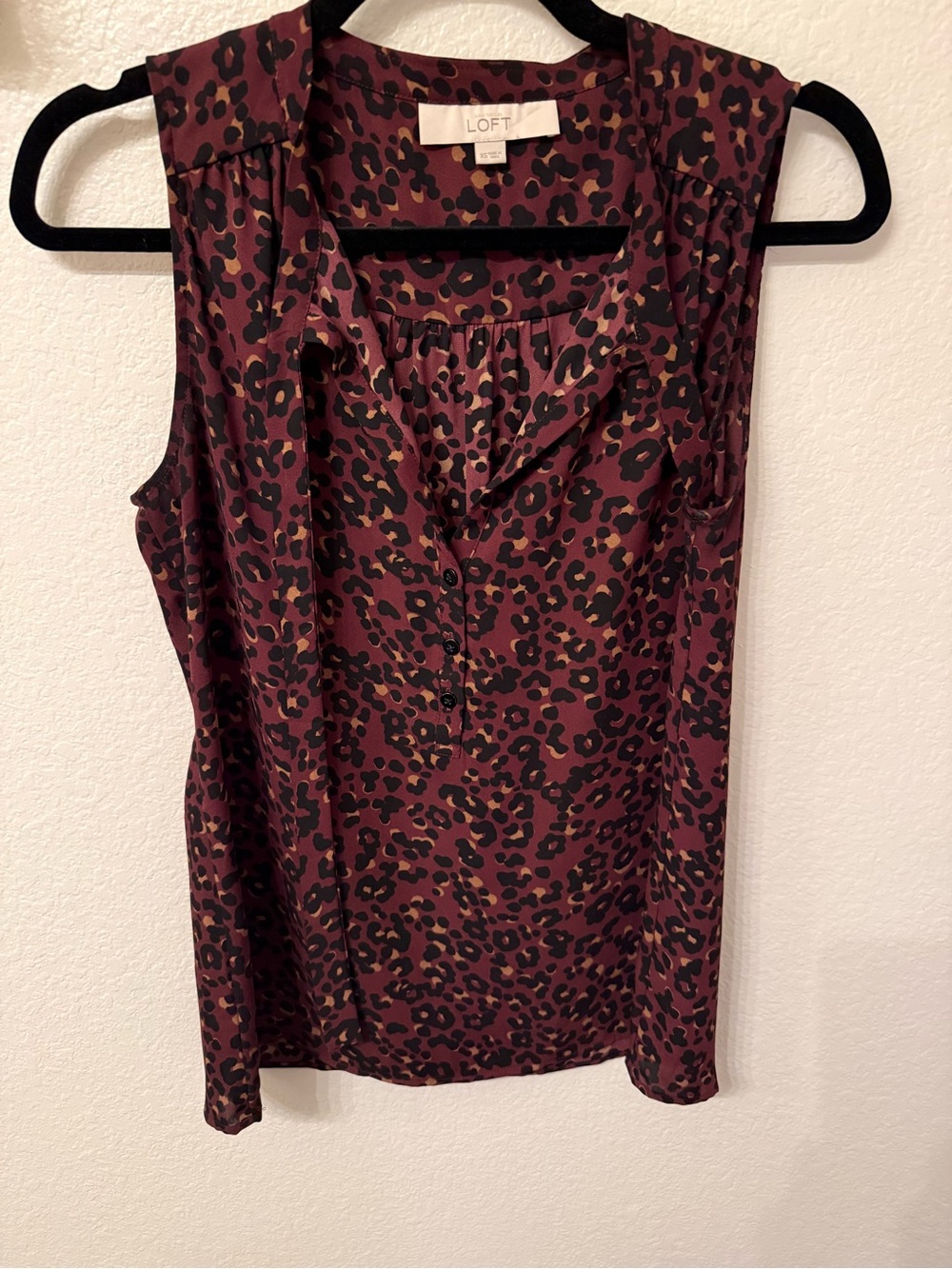 LOFT Brown and Black Leopard Print Sleeveless Tank